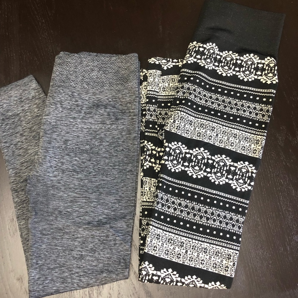 2 Motherhood fleece lined maternity leggings size small.
